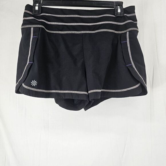 Athleta Pants - Athleta Stability Running Shorts Swim Key Pocket Athletic Black Womens Size S